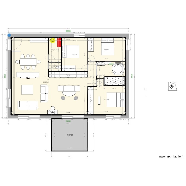 woody 10. Plan de 9 pièces et 221 m2