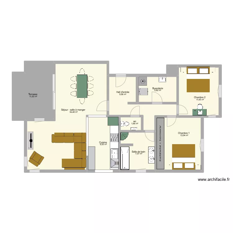 Plan 214 C 1R Meubles . Plan de 