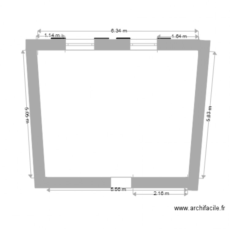 mur chambres niveau dalle. Plan de 0 pièce et 0 m2