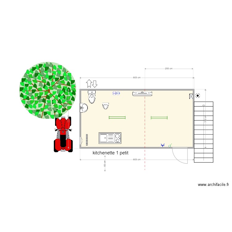 test 6. Plan de 1 pièce et 18 m2