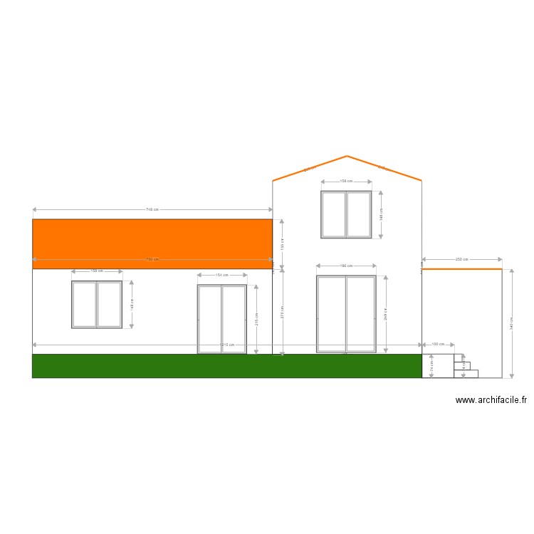 Jonquières facade Sud projet. Plan de 0 pièce et 0 m2