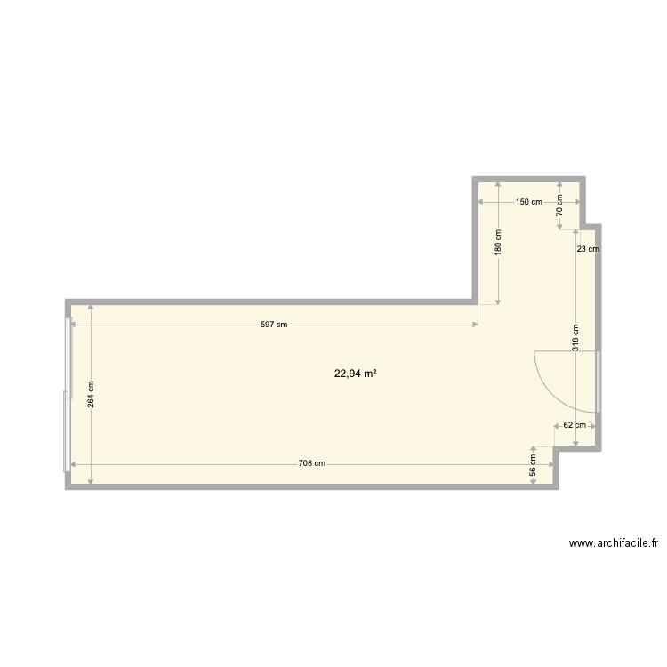 Studio Britania Base. Plan de 1 pièce et 23 m2