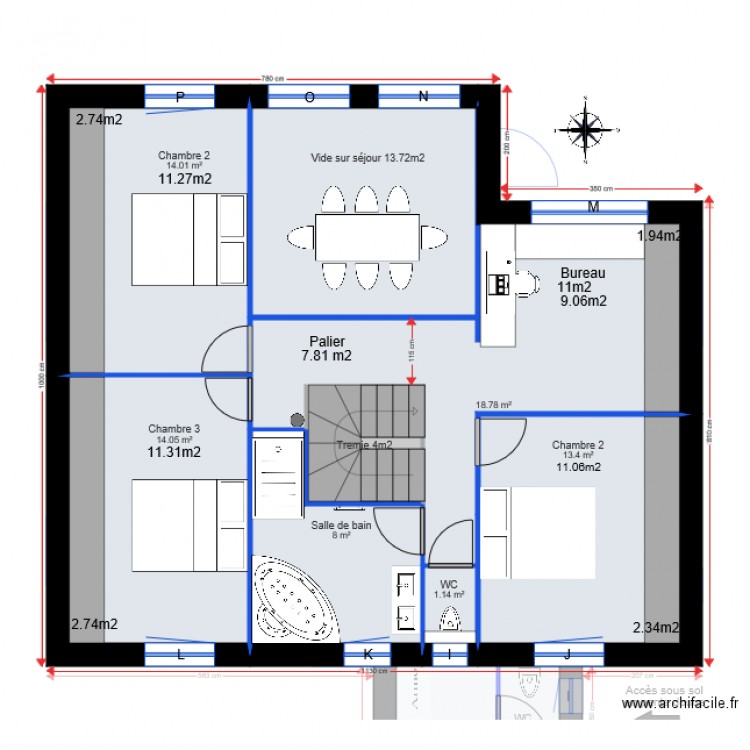 Projet 2Bis . Plan de 0 pièce et 0 m2