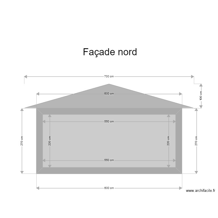 facade_nord. Plan de 1 pièce et 12 m2