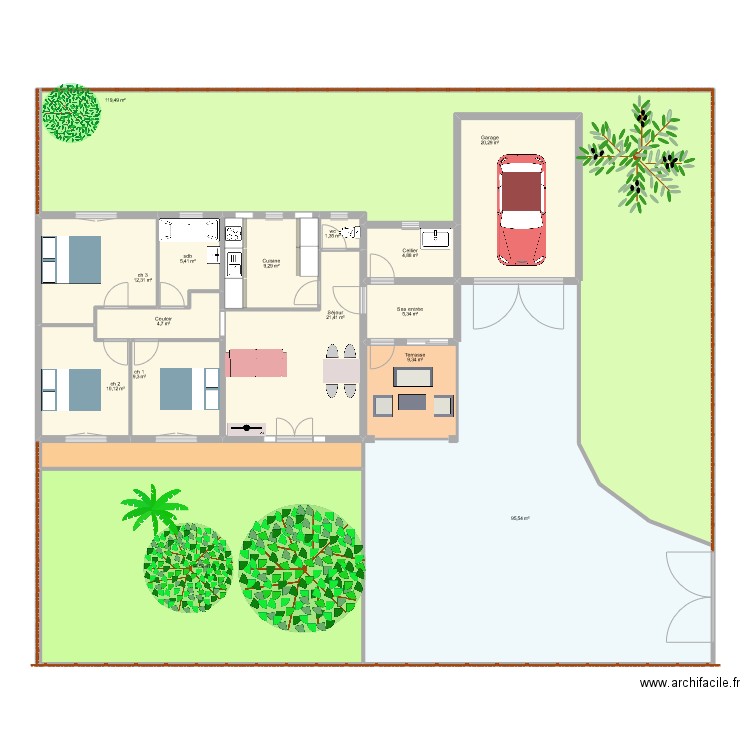 BEYSSON. Plan de 16 pièces et 406 m2