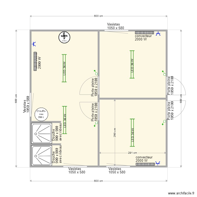 IDEA V2. Plan de 3 pièces et 34 m2