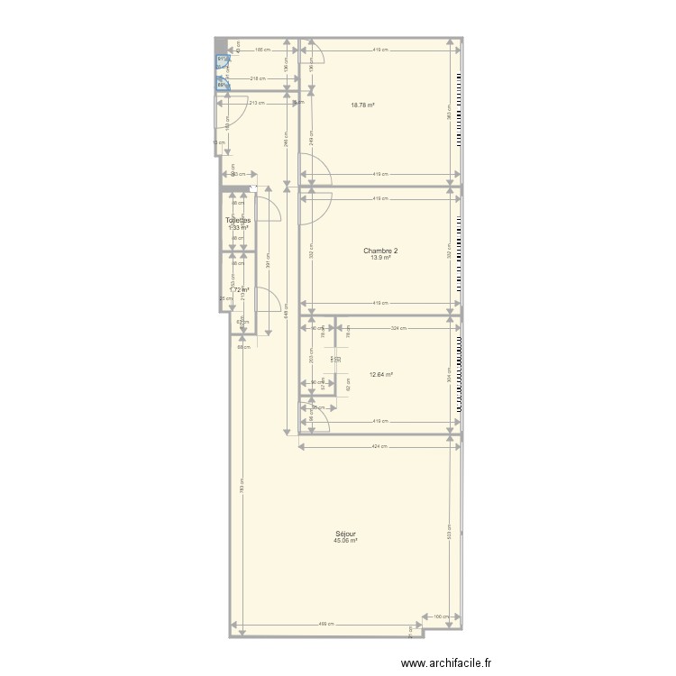 Plan côté. Plan de 0 pièce et 0 m2