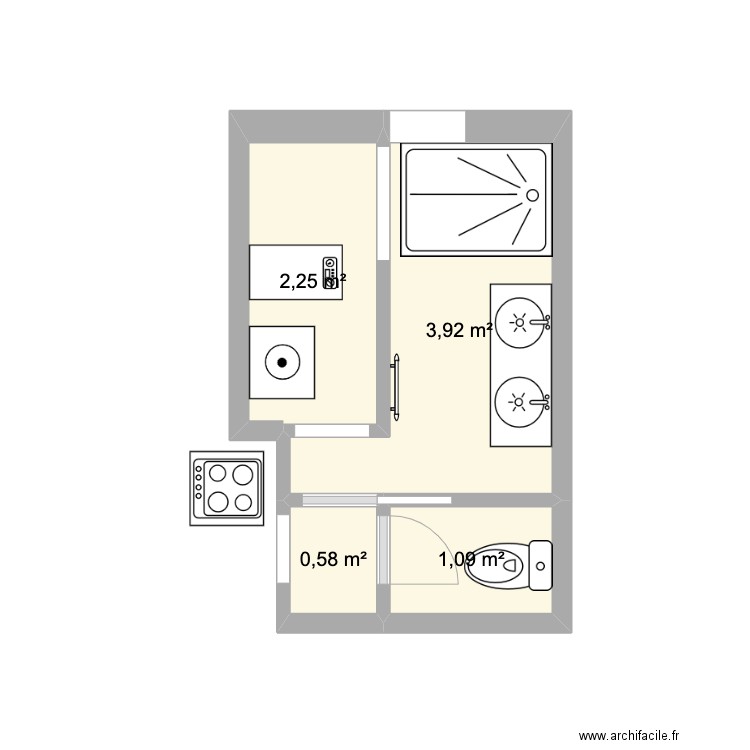 Cellier Olivier de Clisson. Plan de 4 pièces et 8 m2