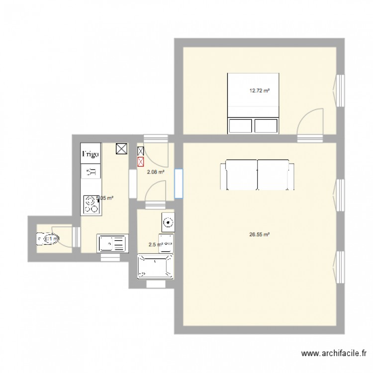 Aménagement récupération couloir sdb. Plan de 0 pièce et 0 m2