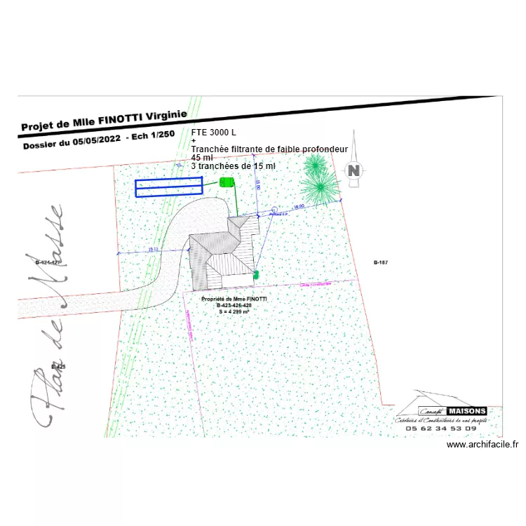 Plan de masse 3 Finotti. Plan de 