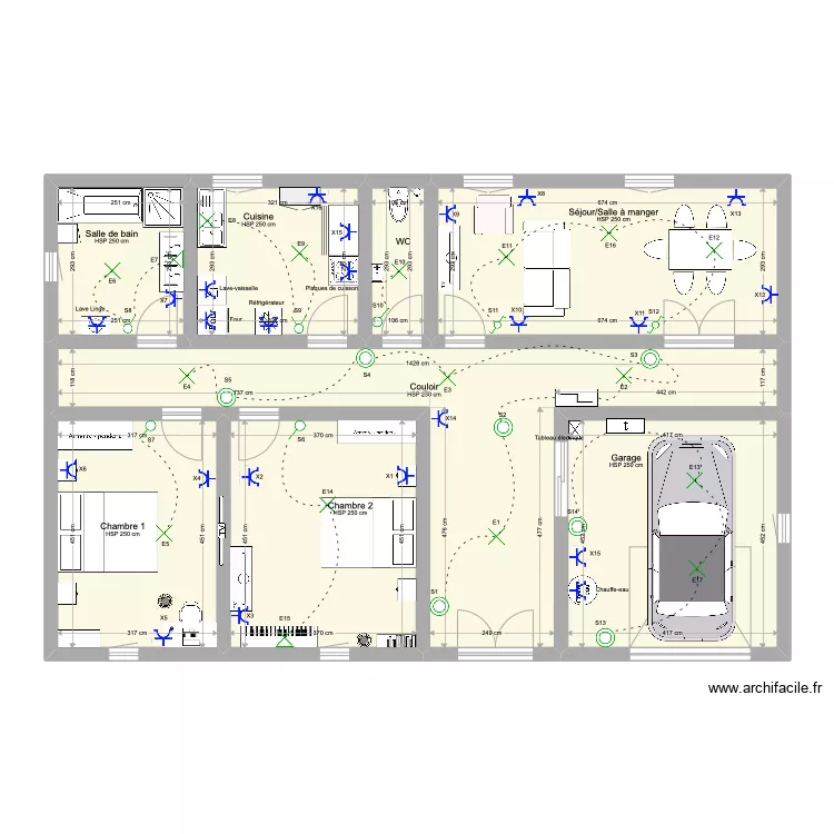 Maison Alfred (co-inter). Plan de 