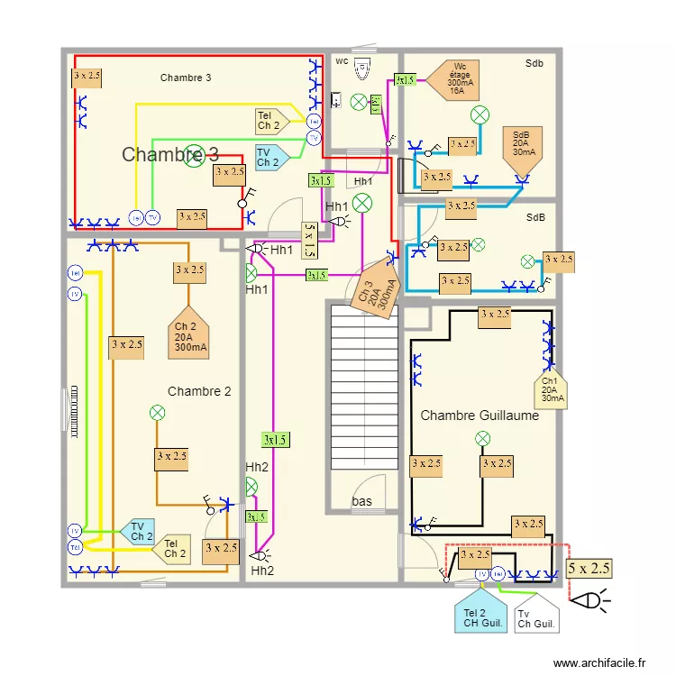 Guillaume premier &eacute;tage. Plan de 