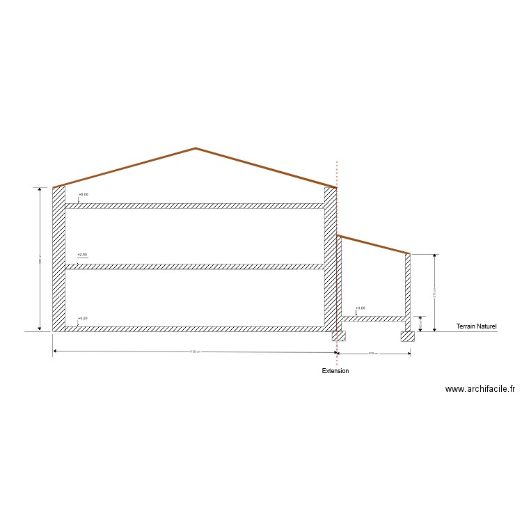 coupe A A. Plan de 0 pièce et 0 m2