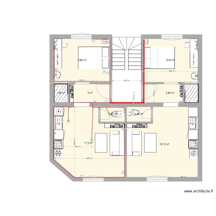 Abbaye 32-Sept-2_Elec. Plan de 9 pièces et 66 m2