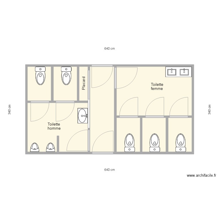 Sanitaire salle séminaire. Plan de 0 pièce et 0 m2