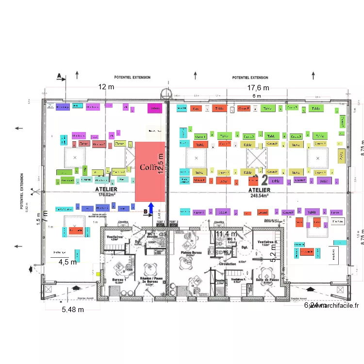 Batiment Relais Travail V6. Plan de 