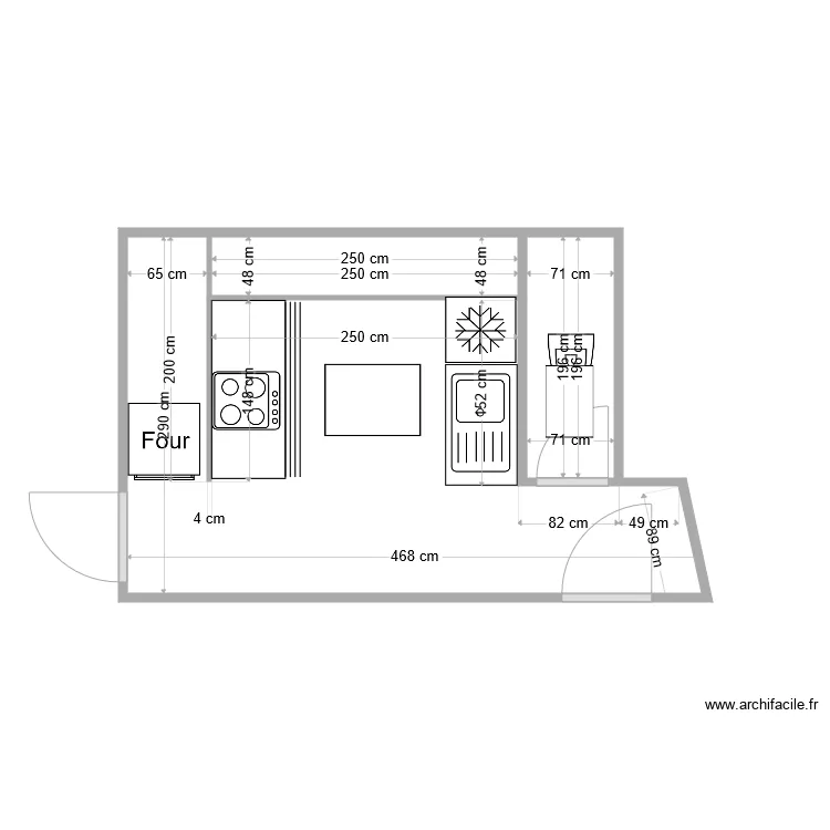 Kitchenette. Plan de 