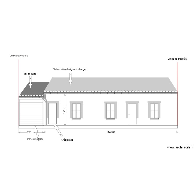 Facade ru v3 apres travaux avec Porte. Plan de 0 pièce et 0 m2