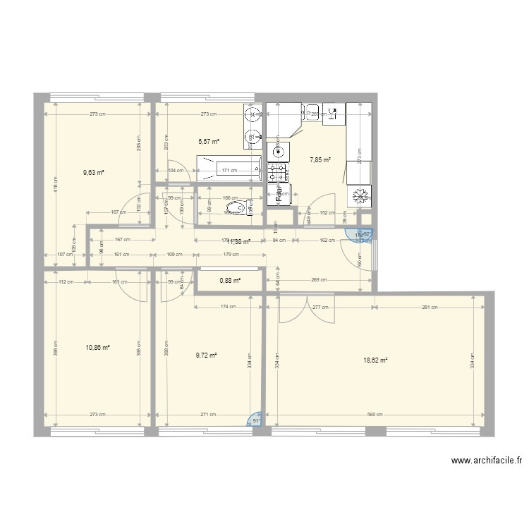 Appartement F4. Plan de 0 pièce et 0 m2