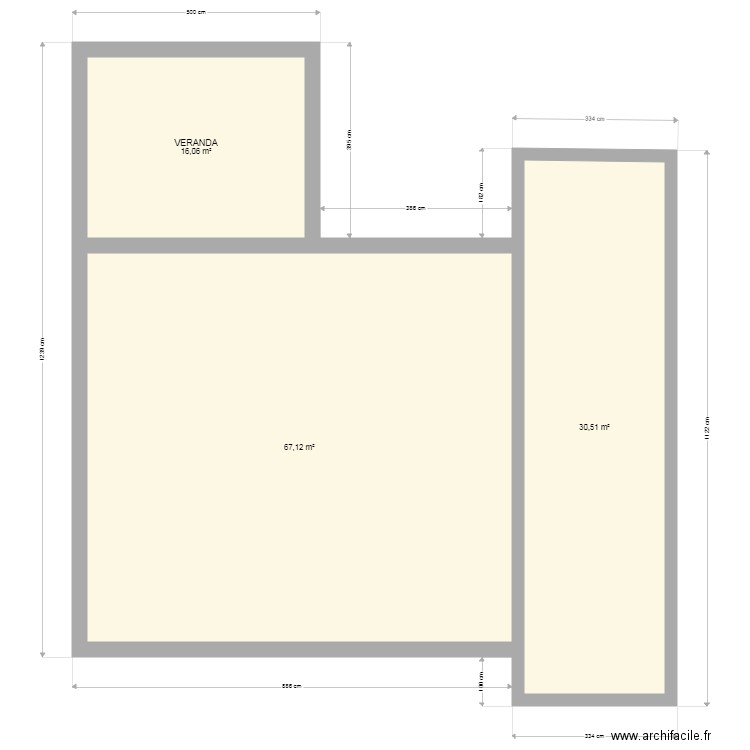 PLAN2. Plan de 3 pièces et 114 m2