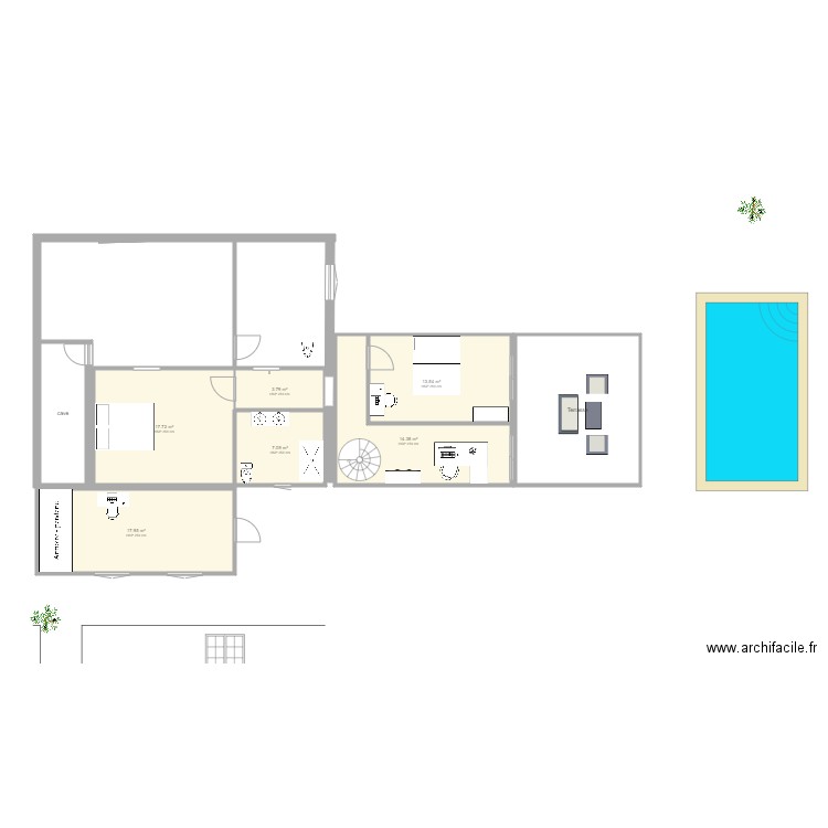 chambres sous sol. Plan de 0 pièce et 0 m2