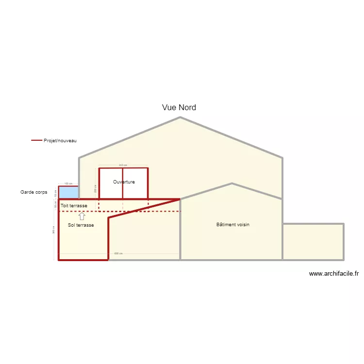garage vue Nord. Plan de garage vue Nord. Plan de