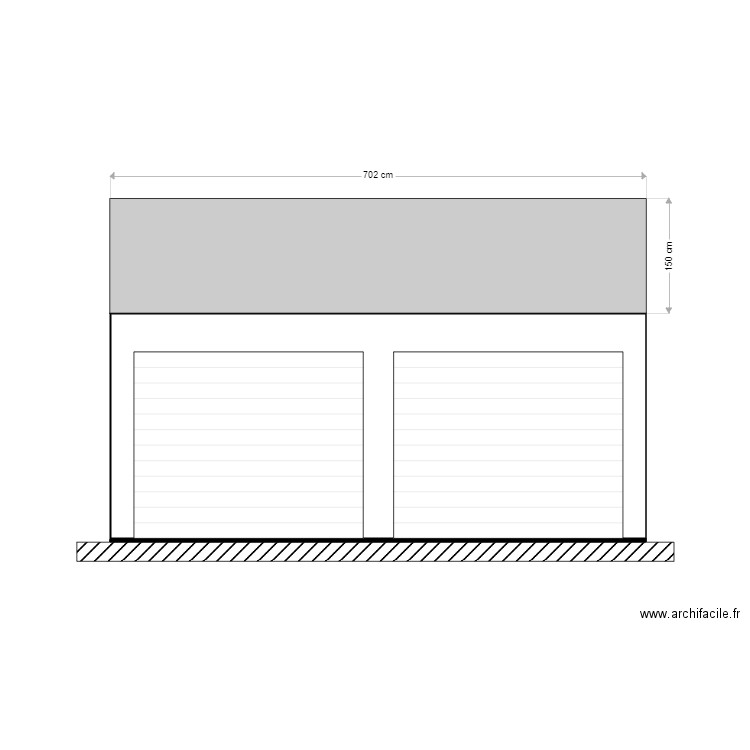 facade sud. Plan de 0 pièce et 0 m2