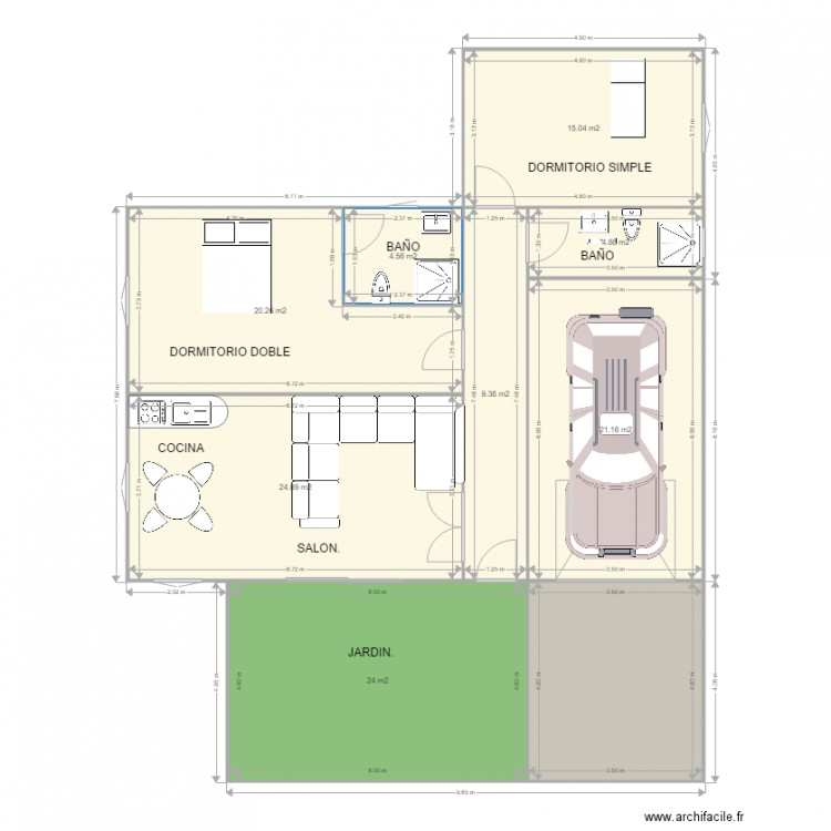 CASA CARME. Plan de 9 pièces et 138 m2