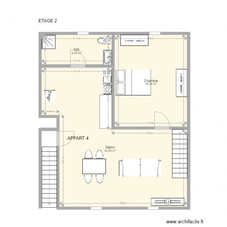 Appartement 4 étage 2. Plan de 0 pièce et 0 m2
