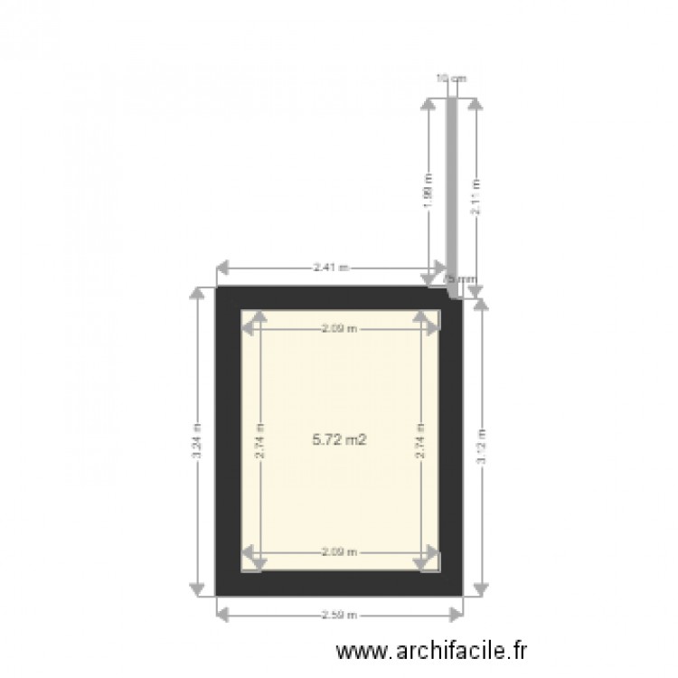 test mur epaisseur differente. Plan de 0 pièce et 0 m2