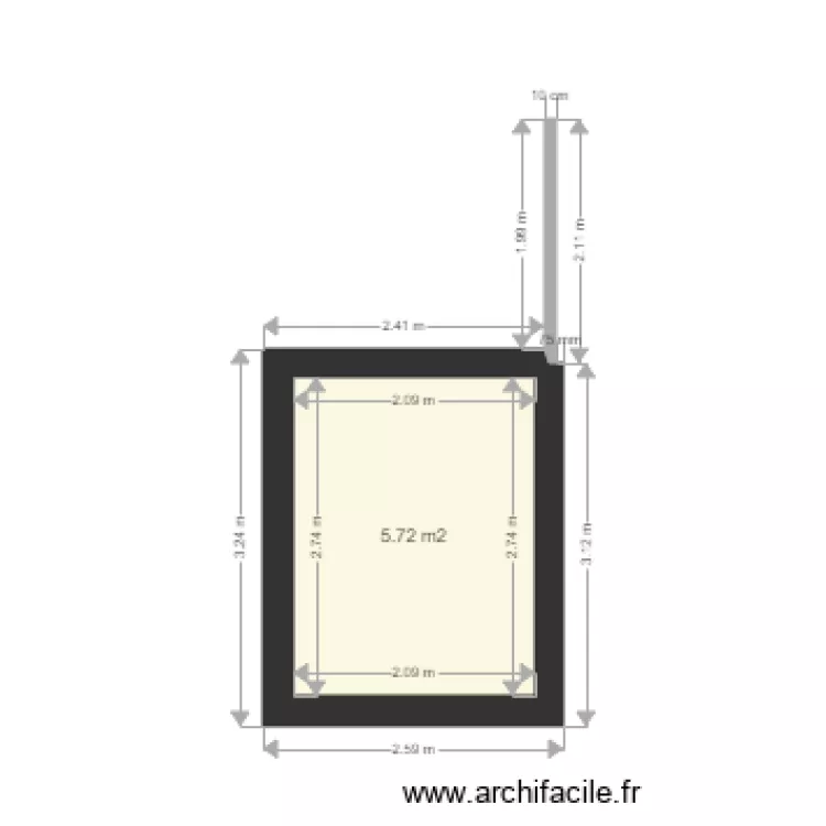 test mur epaisseur differente. Plan de 