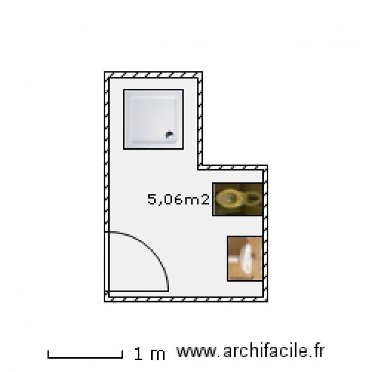 Salle de Bain chambre n°1. Plan de 0 pièce et 0 m2