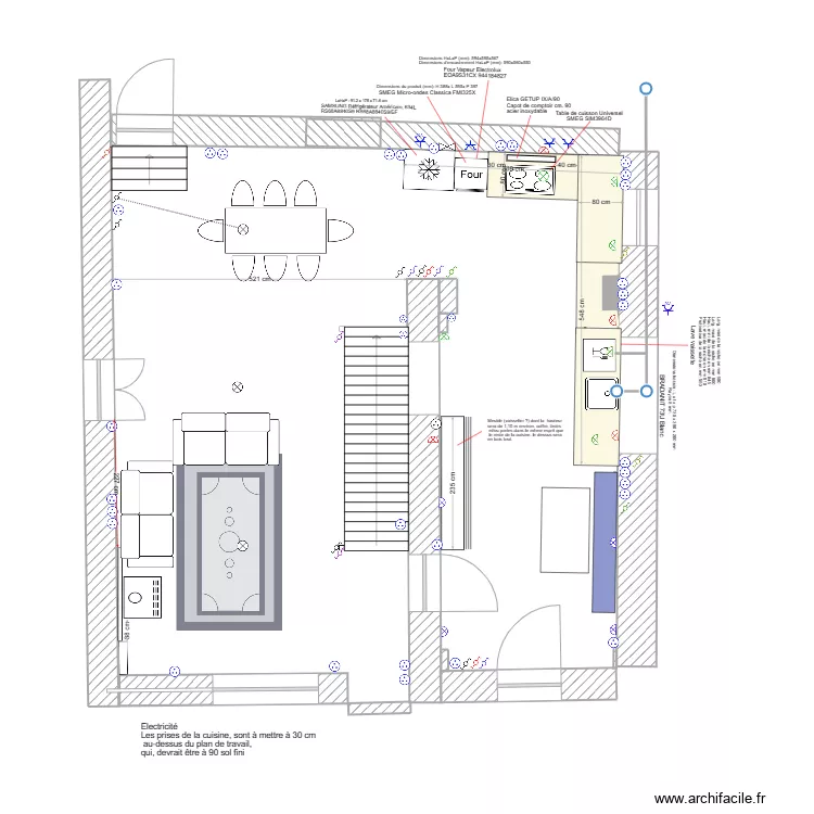 Cuisine_Marsanne agencement. Plan de 