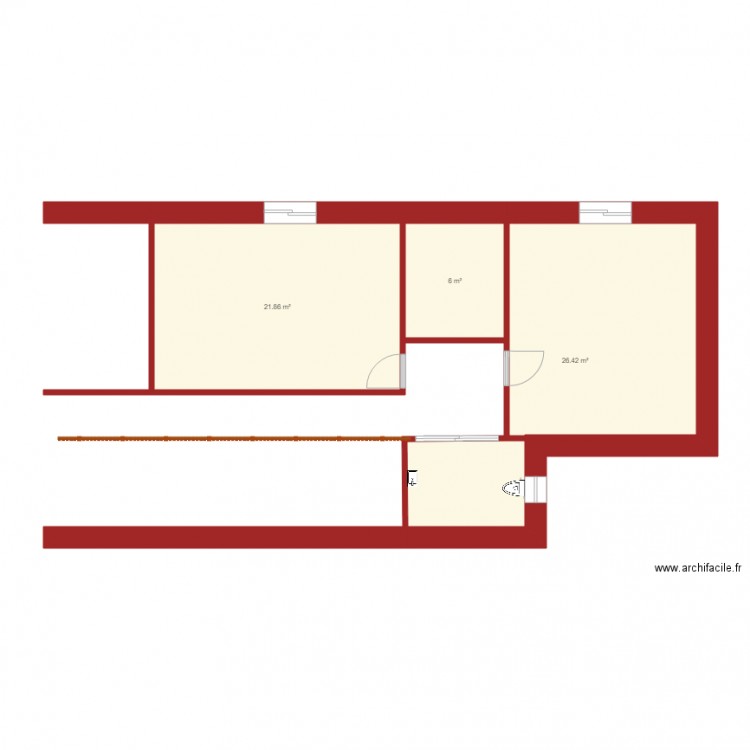 test marie. Plan de 3 pièces et 54 m2