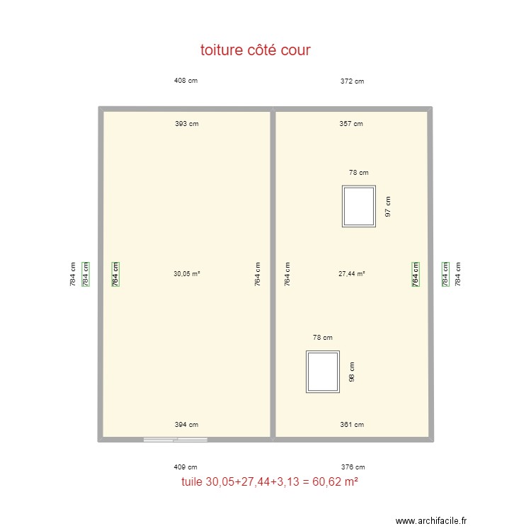 plan wiss 1. Plan de 2 pièces et 57 m2