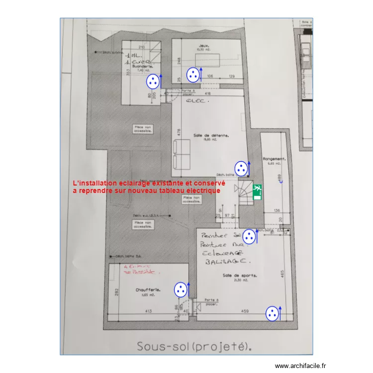 St MARTIN Sous Sol plan elec. Plan de St MARTIN Sous Sol plan elec. Plan de