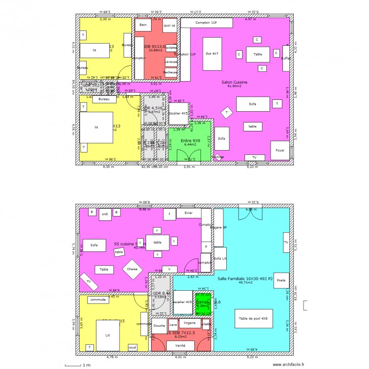 plan de maison 9x9