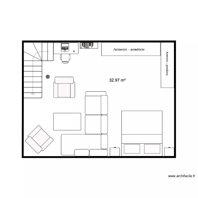 Etage  Chalet 33 m2 test 2. Plan de 