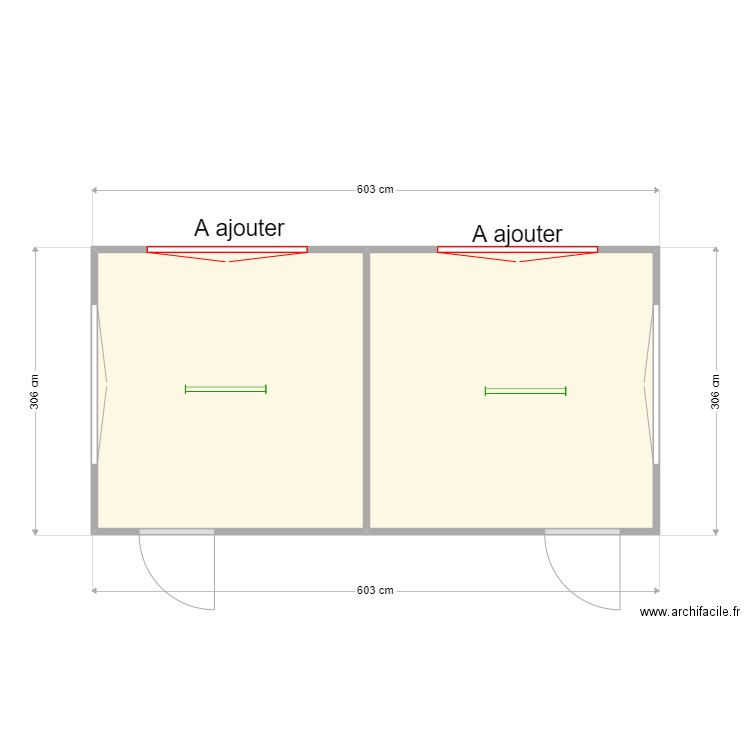 Spa La Louvière 63. Plan de 2 pièces et 17 m2