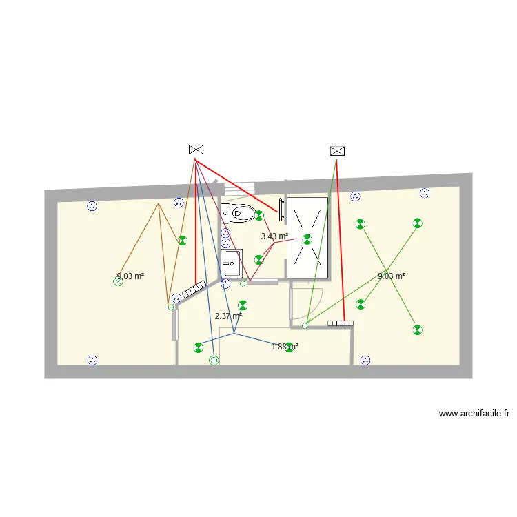 ETAGE REEL 3 ELEC CABLE. Plan de 
