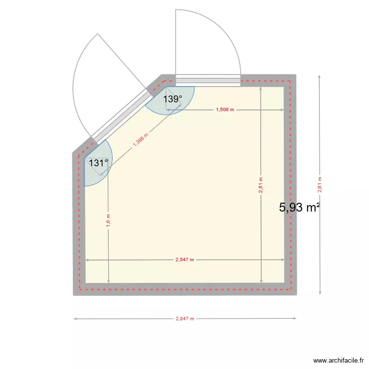 extension 2. Plan de 1  et 6 m²