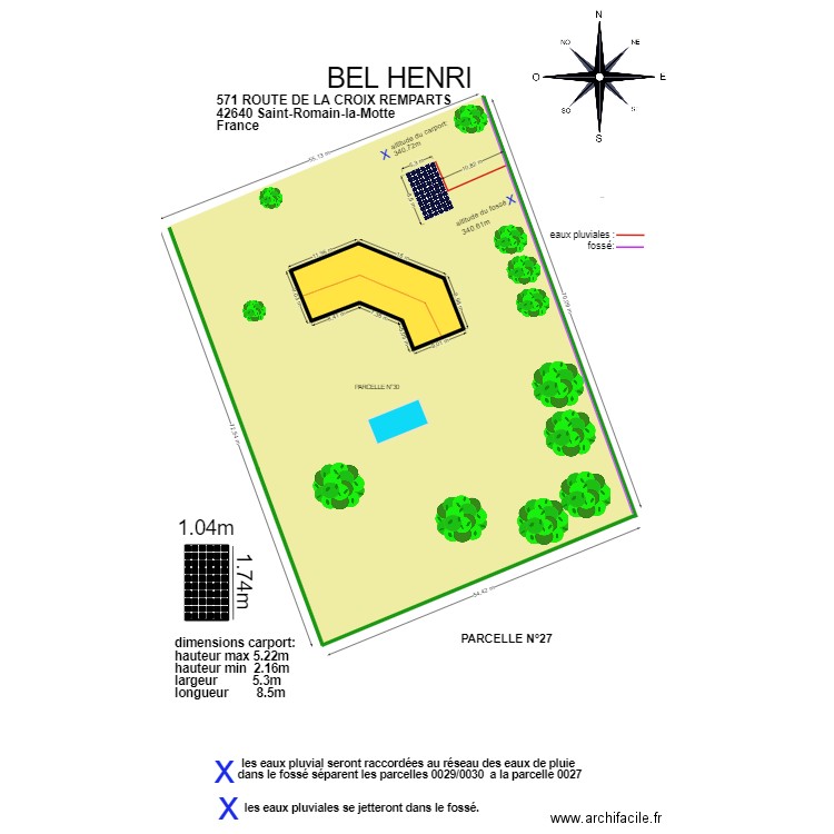 BEL HENRI. Plan de 1 pièce et 239 m2