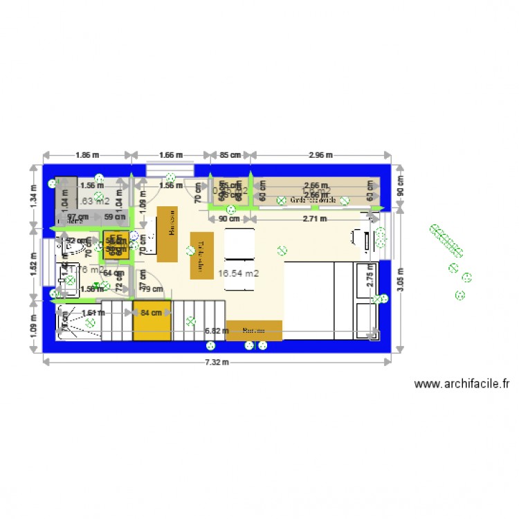 Plan 2 pm sous sol arrière meubles gr dc. Plan de 0 pièce et 0 m2