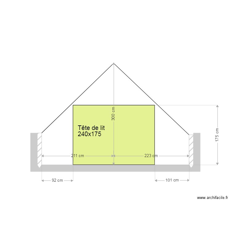 Jully  tete de lit centrée 240. Plan de 0 pièce et 0 m2