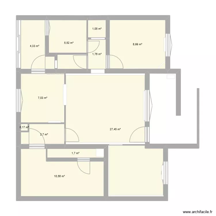 Plan Brut du T3 BJG 12 Octobre 2026. Plan de 11 Pièces et 71 m² Plan Brut du T3 BJG 12 Octobre 2026. Plan de 11 Pièces et 71 m²