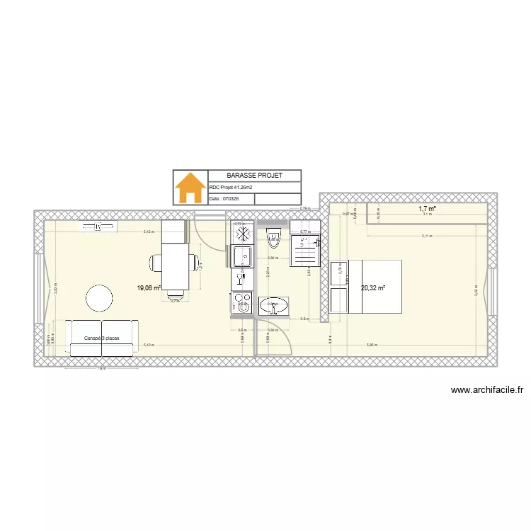 Michel Barasse PROJET. Plan de 4  et 41 m²