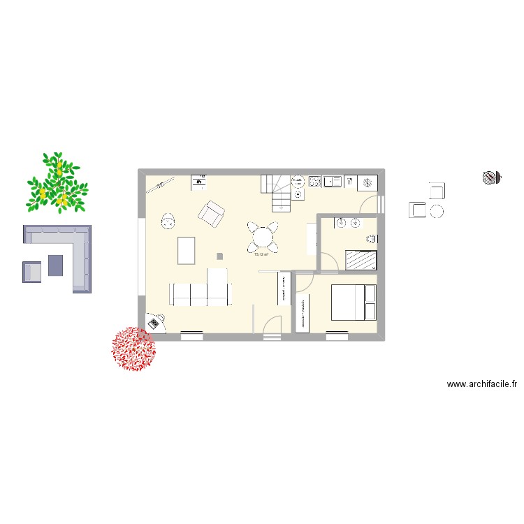 Maison Biarritz 1. Plan de 1 pièce et 73 m2