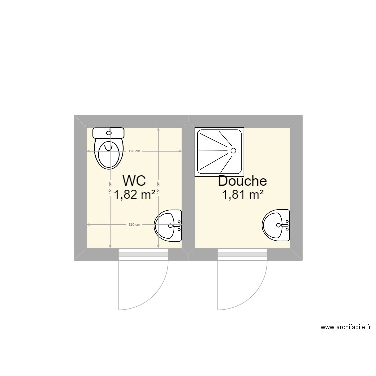 toilettes dakola. Plan de 0 pièce et 0 m2