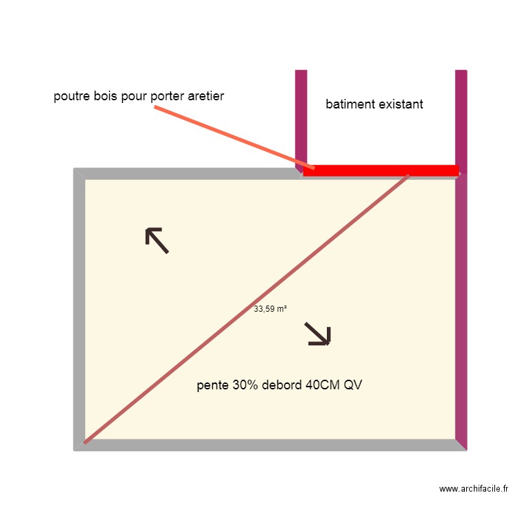 pierre cons. Plan de 1 pièce et 34 m2