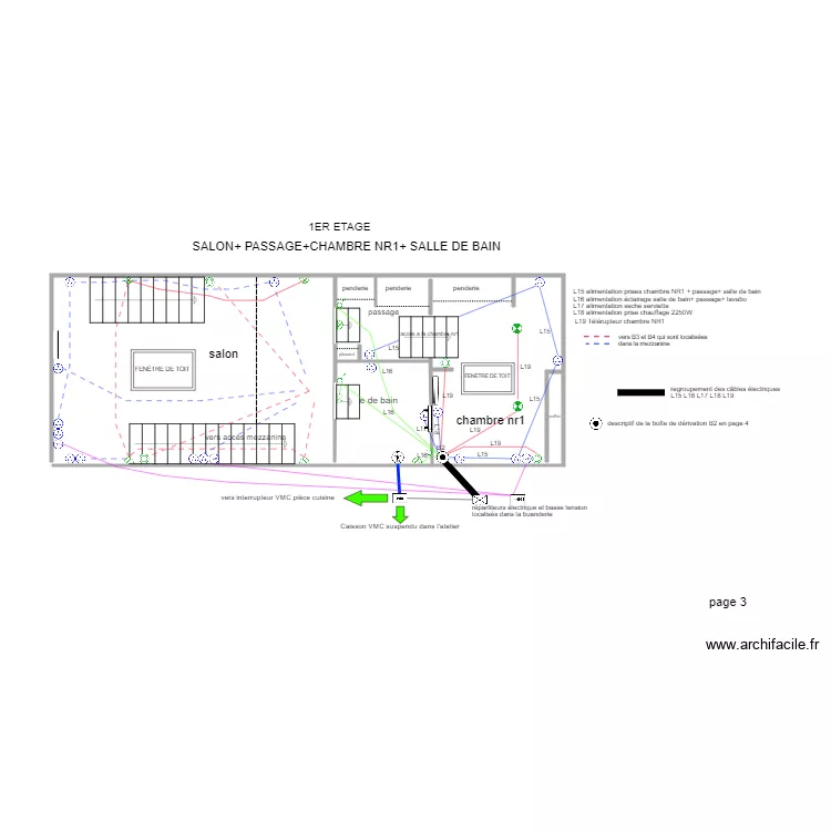 appartement dans un local professionnel. Plan de appartement dans un local professionnel. Plan de